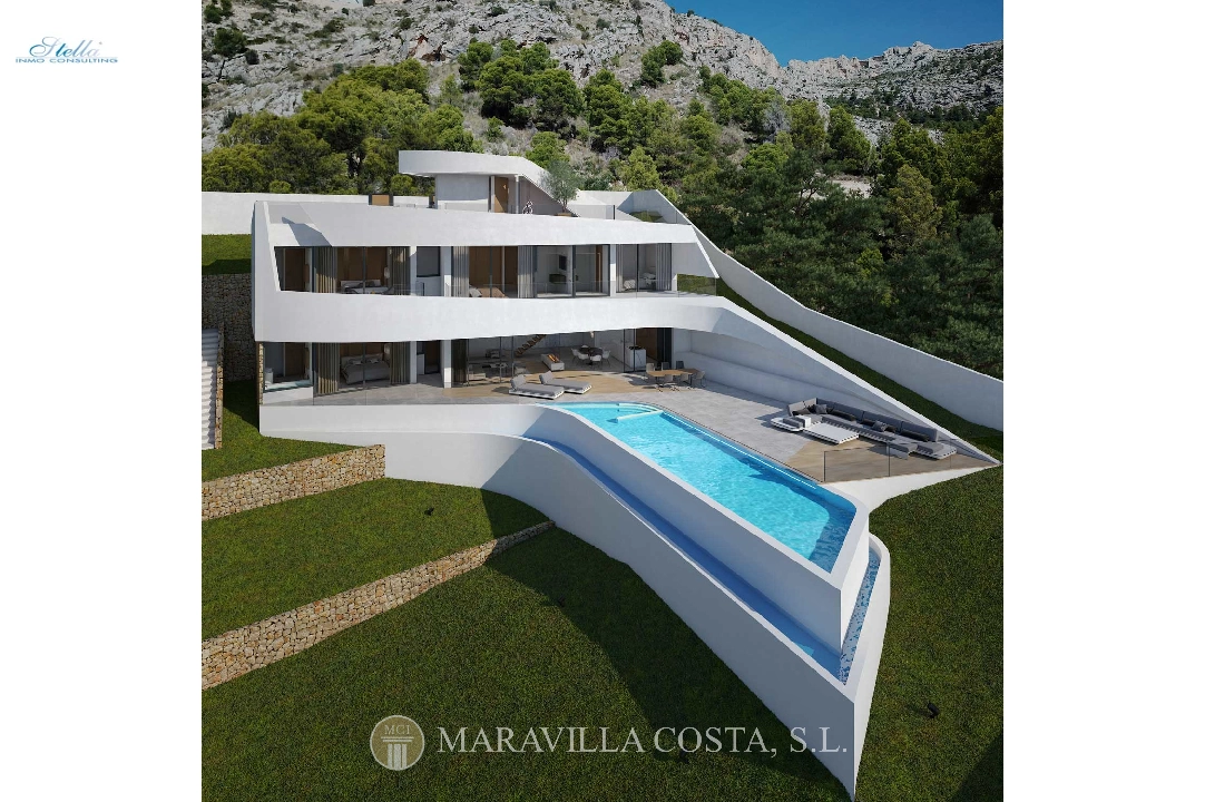 villa in Altea Hills for sale, built area 412 m², + underfloor heating, air-condition, plot area 979 m², 4 bedroom, 4 bathroom, swimming-pool, ref.: MV-2470-1