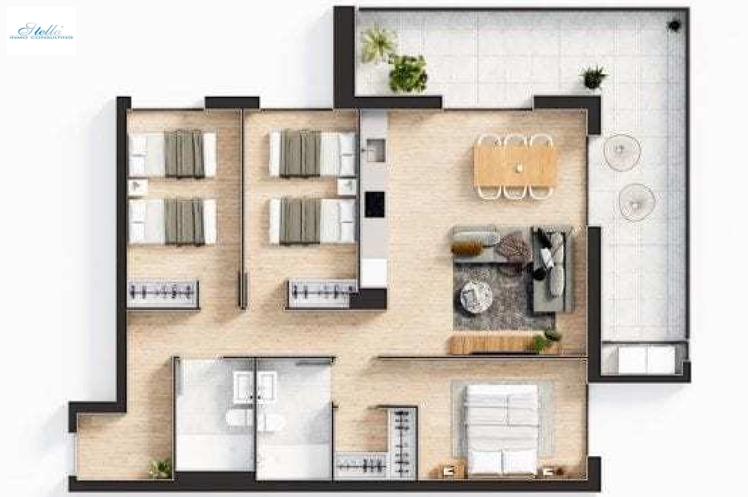 apartment in Javea for sale, built area 93 m², year built 2021, + KLIMA, air-condition, 3 bedroom, 2 bathroom, swimming-pool, ref.: UH-UHM1898-D-22