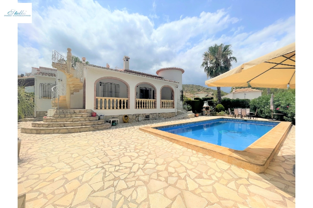 villa in Pedreguer(Monte Solana I) for holiday rental, built area 144 m², year built 1999, condition neat, + central heating, air-condition, plot area 575 m², 3 bedroom, 3 bathroom, swimming-pool, ref.: T-0521-1