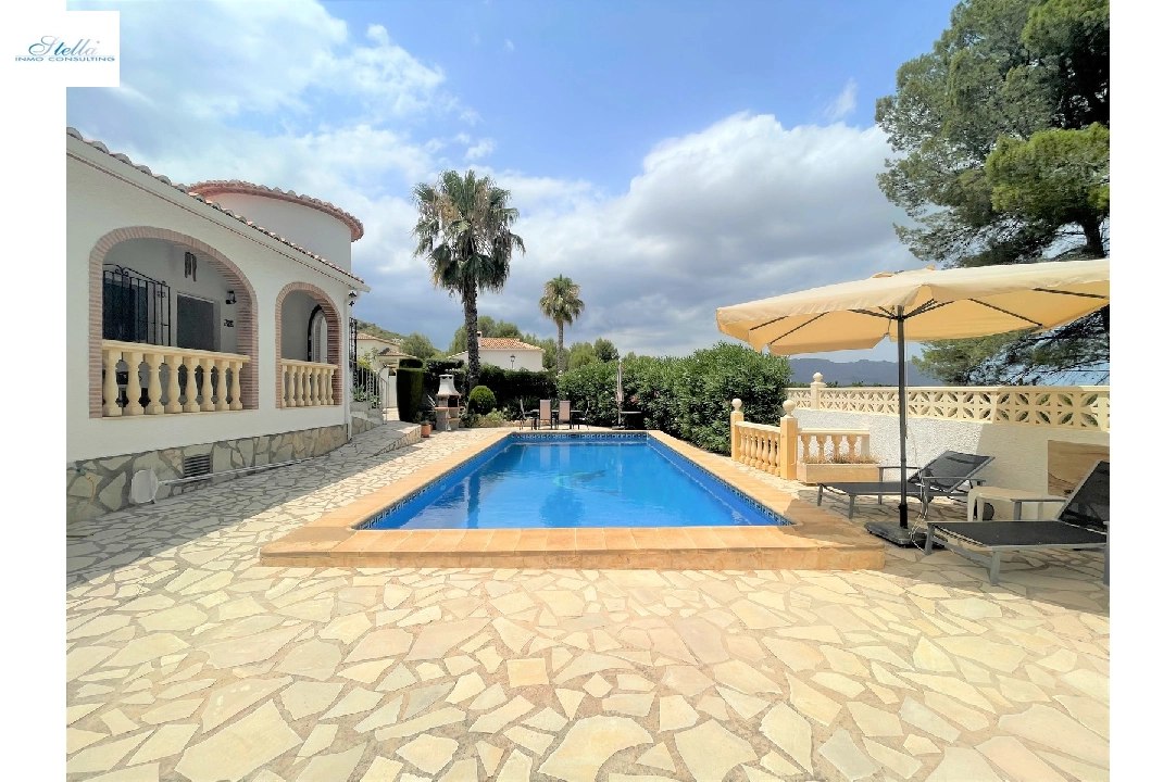 villa in Pedreguer(Monte Solana I) for holiday rental, built area 144 m², year built 1999, condition neat, + central heating, air-condition, plot area 575 m², 3 bedroom, 3 bathroom, swimming-pool, ref.: T-0521-3