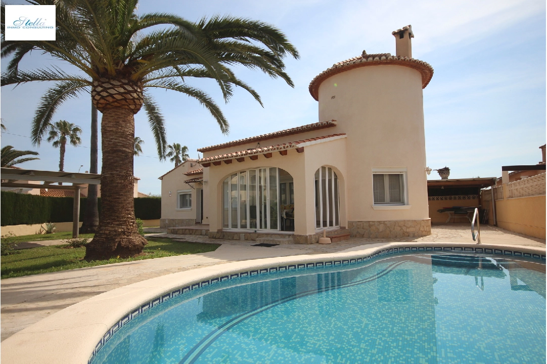 summer house in Els Poblets for holiday rental, built area 130 m², year built 2000, condition neat, + central heating, air-condition, plot area 545 m², 3 bedroom, 2 bathroom, swimming-pool, ref.: V-0222-1