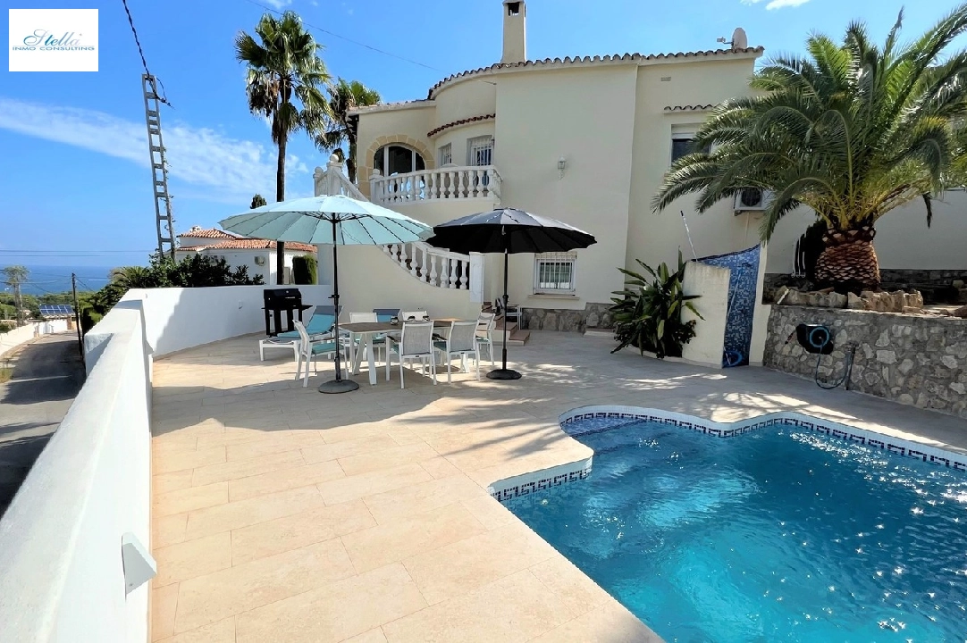 villa in Denia(Les Galeretes) for holiday rental, built area 215 m², year built 1980, condition neat, + central heating, air-condition, plot area 800 m², 3 bedroom, 2 bathroom, swimming-pool, ref.: T-0822-2