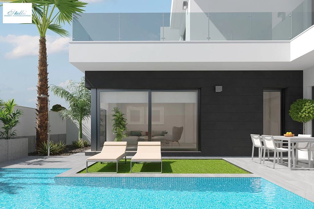 villa in Los Alcazares for sale, built area 166 m², condition first owner, plot area 180 m², 3 bedroom, 2 bathroom, swimming-pool, ref.: HA-LAN-330-E01-1