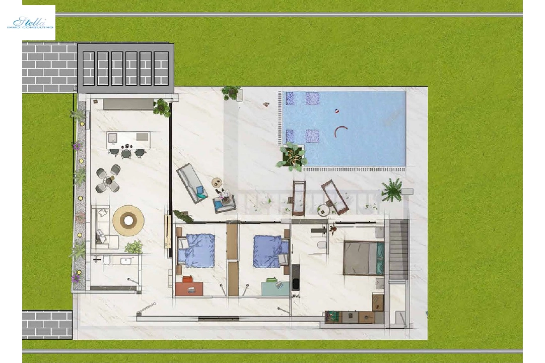 villa in Algorfa for sale, built area 295 m², condition first owner, plot area 472 m², 3 bedroom, 2 bathroom, swimming-pool, ref.: HA-ARN-140-E01-17