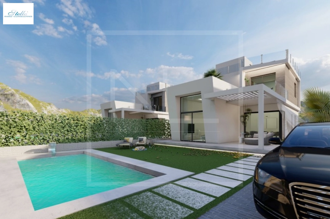 villa in Finestrat for sale, built area 163 m², year built 2024, + central heating, air-condition, plot area 393 m², 3 bedroom, 3 bathroom, swimming-pool, ref.: NL-NLD1470-1