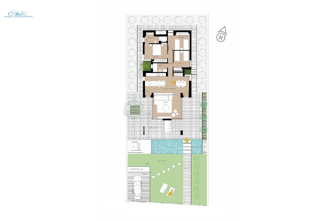 villa in San Fulgencio for sale, built area 135 m², condition first owner, plot area 500 m², 3 bedroom, 2 bathroom, swimming-pool, ref.: HA-MAN-270-E01-14