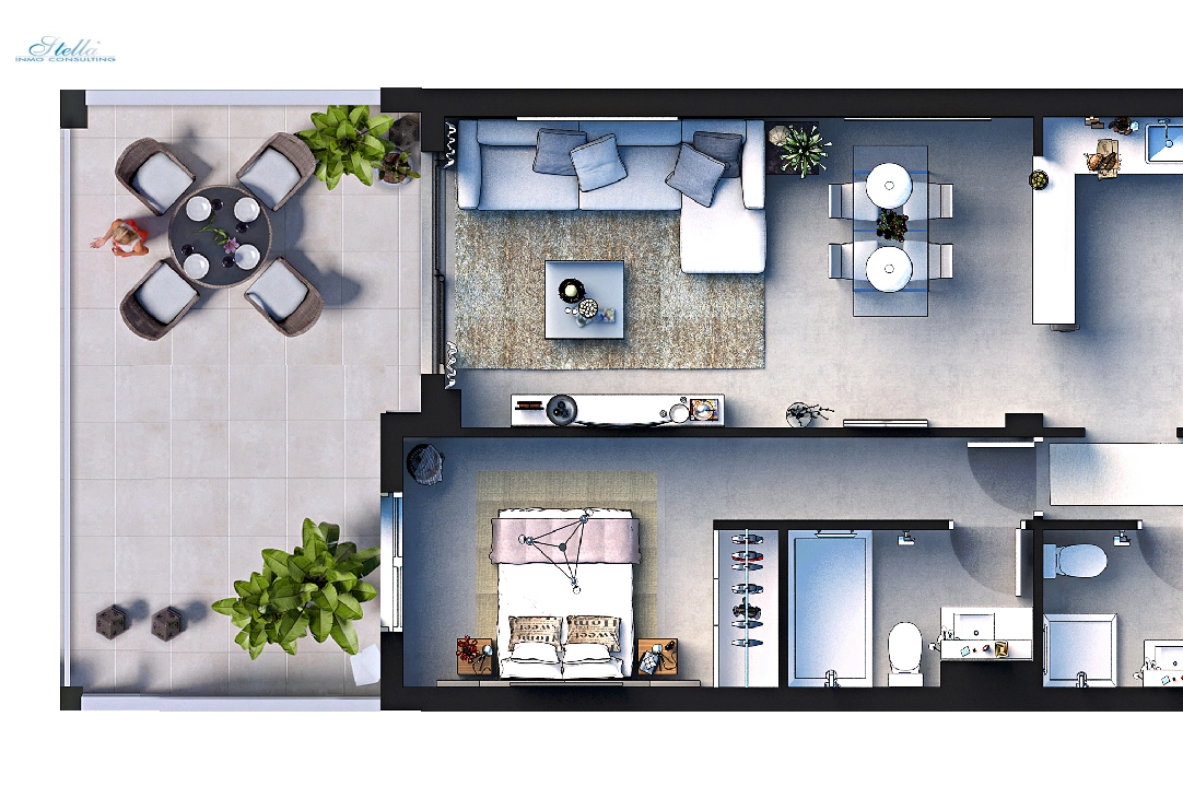 apartment in Cala Anguila(Paseo Diego Velazquez. 07680 Cala Anguila. 07500 M) for sale, built area 79 m², plot area 98 m², 2 bedroom, 2 bathroom, swimming-pool, ref.: TW-SENSES-2-1-3-30